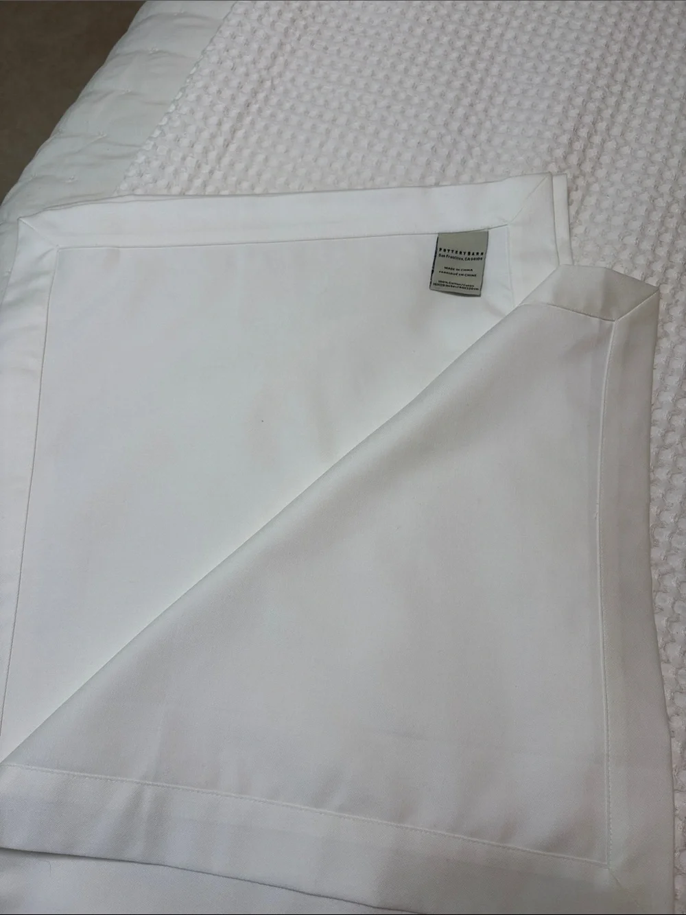 Pottery Barn NWOT White 16” C126” Table Runner - 100%Cotton